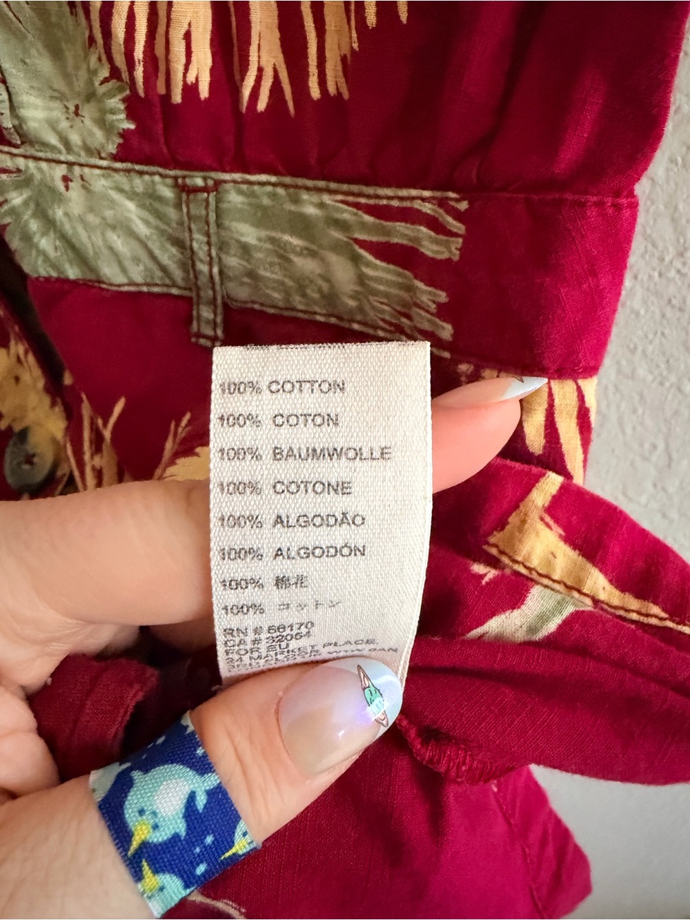 Free People Malibu Romper Red Combo Palm Leaf - Picture 7 of 7